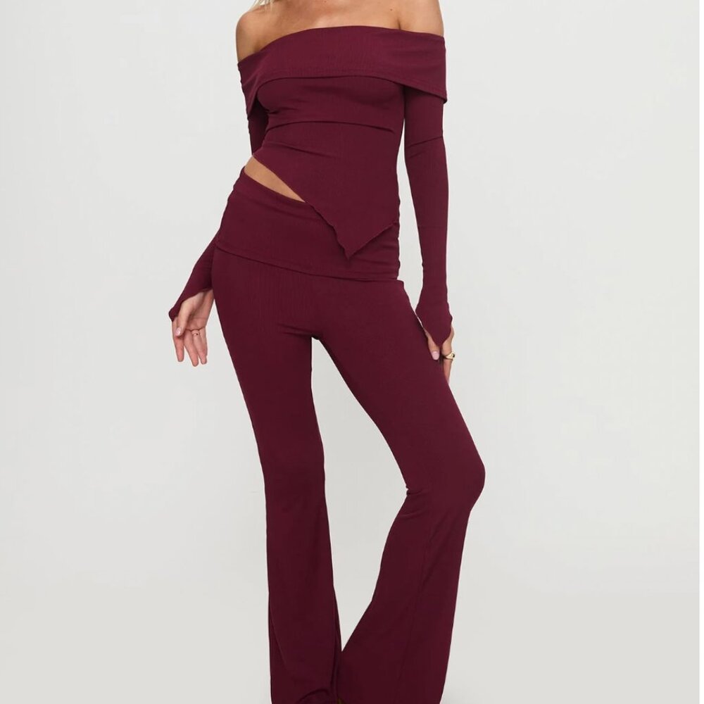 NEW , Princess Polly, Outta Town Set Burgundy / US 6 /  Burgundy